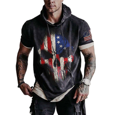 Mens Spring And Summer Chic Printed Casual Hoodie