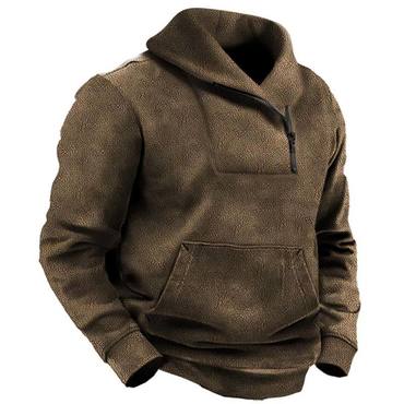 Men's Retro Outdoor Tactical Chic Fleece Warm Half-zip Sweatshirt