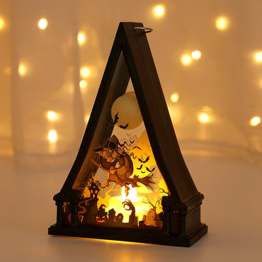 Halloween Pumpkin Ghost Campfire Chic Flickering Nightlight