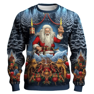 Men's Vintage 3d Print Chic Crew Neck Ugly Christmas Sweatshirt