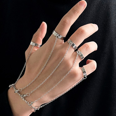 Men's Chain Detail Mittens Chic Ring