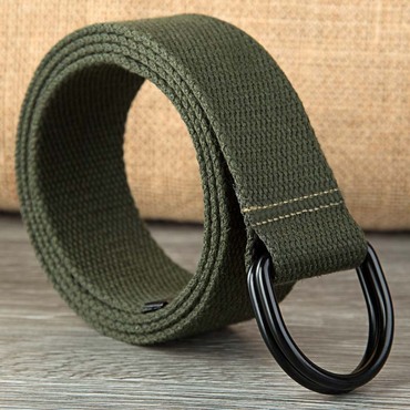 Men's Casual D-buckle Double-ring Chic Buckle Canvas Belt