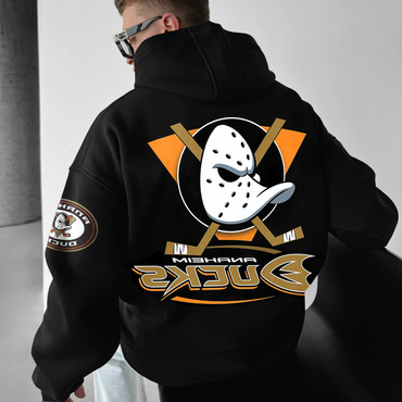 Oversized Casual Men's Mighty Chic Ducks Hoodie