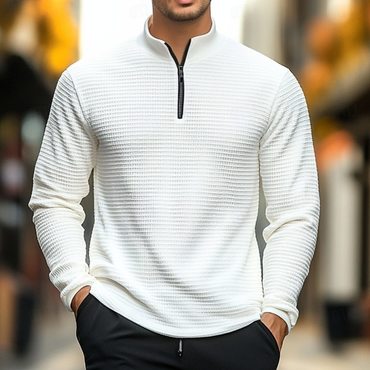 Men's Casual Long Sleeve Chic Waffle Tee