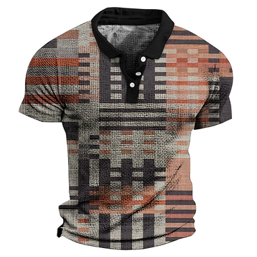 Retro Geometric Print Casual Chic Short Sleeve T-shirt