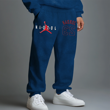 Unisex Jumpman Printed Casual Chic Blue Sweatpants