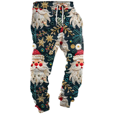 Men's Santa Christmas Casual Chic Vintage Sports Pants