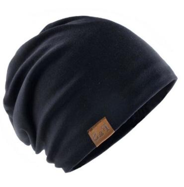 Men's Winter Leather Label Chic Brimless Loose Hat