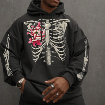 Unisex Halloween Skull Print Chic Hoodie