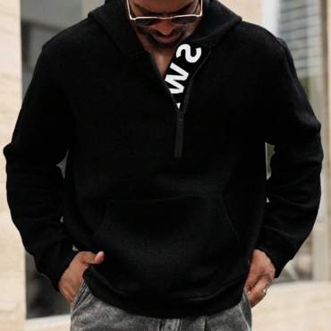 Men's Letter Print Casual Chic Hooded Long Sleeve Sweatshirt