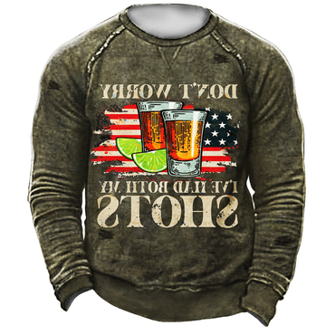 Don't Worry I've Had Chic Both My Shots Men's Retro Tactical Casual Sweatshirt