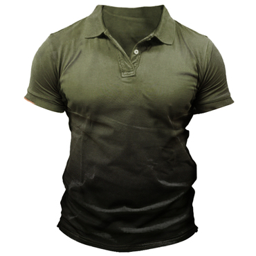 Men's Gradient Fashion Polo Chic Shirt