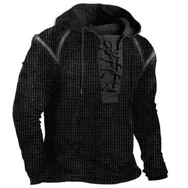 Men's Training Waffle Drawstring Chic Hoodie