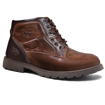 Men's Waterproof And Wear-resistant Chic Spliced lace-up Side Zipper Low-cut Cowboy Boots