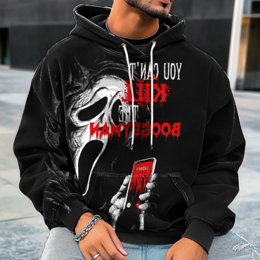 Halloween Can't Kill The Chic Boogeyman Men's Retro Skull Print Hoodie