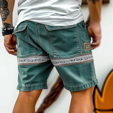 Men's Ethnic Graphic Printed Chic Corduroy Surf Cargo Casual Work Shorts