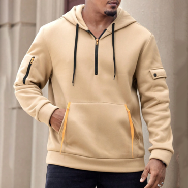 Men's Casual Hooded Sweatshirt Chic With Fleece Lining