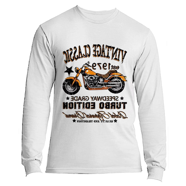 Men's Retro Motorcycle Vintage Chic Thin Style Graphic Long Sleeved Shirt