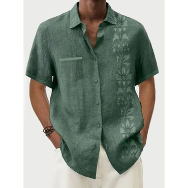 Men's Solid Color Casual Chic Hawaiian Beach Shirt