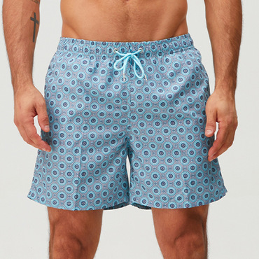 Men's Printed Outdoor Quick Chic Drying Drawstring Checkered Shorts