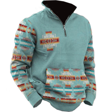 Men's Retro Western Ethnic Chic Printed Sweatshirt