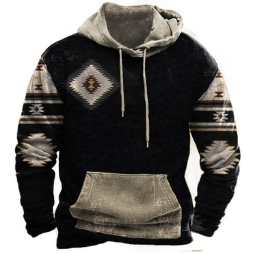 Aztec Cowboy Men's Chic Hoodie