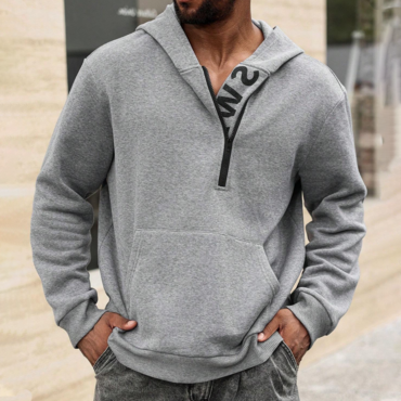 Men's Letter Print Casual Chic Hooded Long Sleeve Sweatshirt