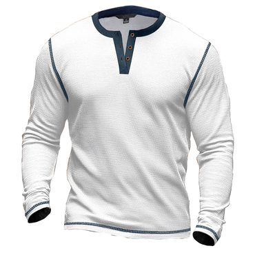 Men's Casual Long Sleeve Chic Henley Shirt