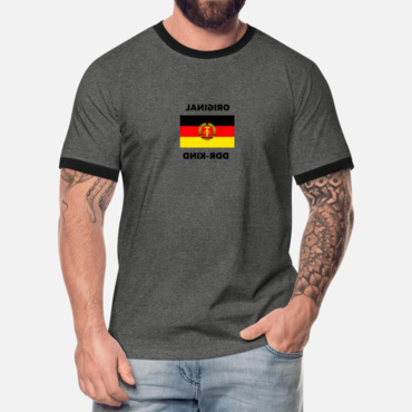 Men's Deutscher Ossi Gnade Chic Gottes German Flag Vintage Short Sleeve Color Block Crew Neck T-shirt