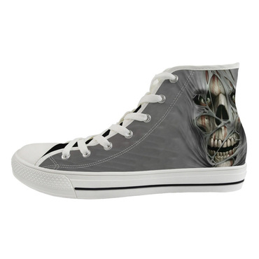 Unisex Dark Skull Print Chic Casual Shoes High Top Canvas Shoes