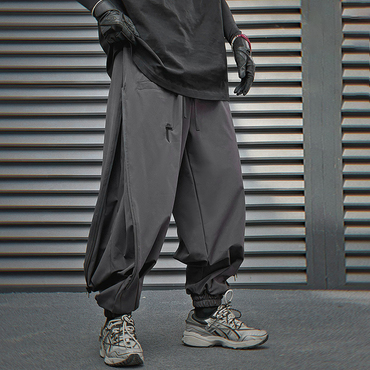 New Style Zipper Leggings Chic Men's Loose Functional Style Workwear Cool Black Casual Pants