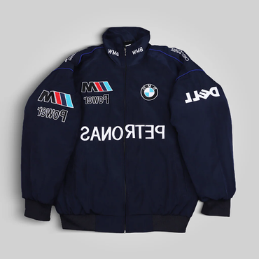 Leisure Vintage Car Racing Chic High Quality Dark Blue Jacket