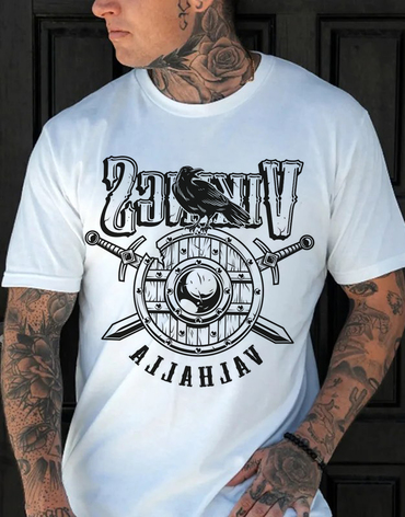 Viking Print Casual Chic T-shirt