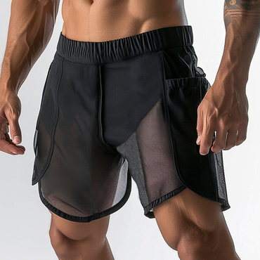 Men's Gym See-through Chic Mesh Shorts