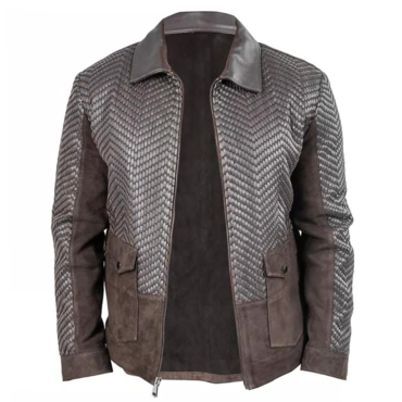 Men's Vintage Suede Patchwork Chic Pu Leather Multi-pocket Reverse Collar Outdoor Jacket