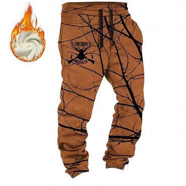 Men's Hunt 3d Print Chic Christmas Casual Vintage Fleece Sports Pants