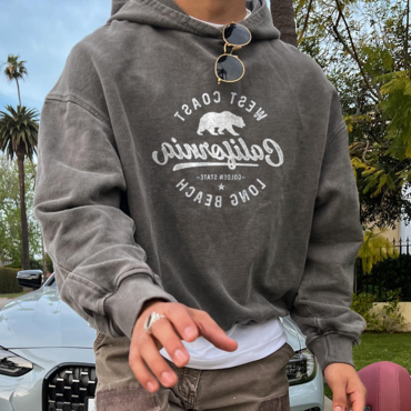 Men's Vintage Oversized 'california' Print Chic Sweatshirt