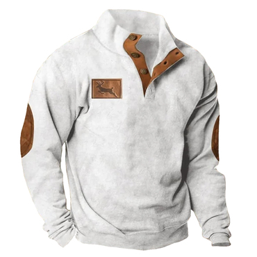 Men's Colorblock Elk Casual Chic Sweatshirt