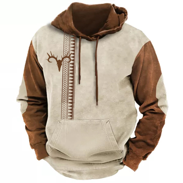 Men's Ethnic Print Men's Chic Sports Hoodie