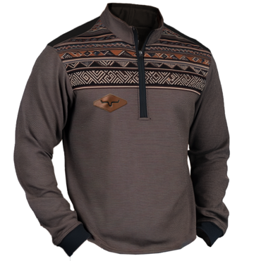 Men's Vintage Yellowstone Outdoor Chic Ethnic Style Printed Patchwork Everyday Stand-up Collar Sweatshirt