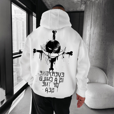 Oversize 'anime Print' Print Chic Hoodie