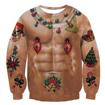 Muscle Print Ugly Christmas Chic Sweatshirt