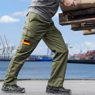 Men's Cargo Pants Vintage Chic German Flag Multi-pocket Tactical Daily Work Trousers