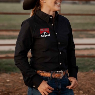 Women's Western Long Live Chic Cowgirls Long Sleeve Black Shirts