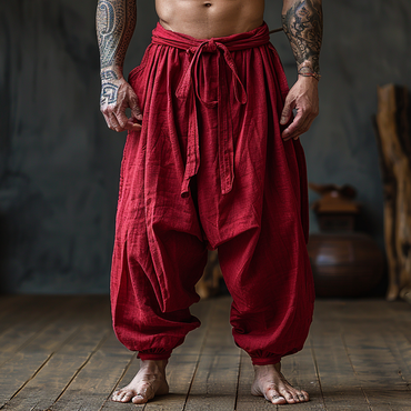 Simple Loose Men's Linen Chic Pants Comfortable And Breathable Linen Pants