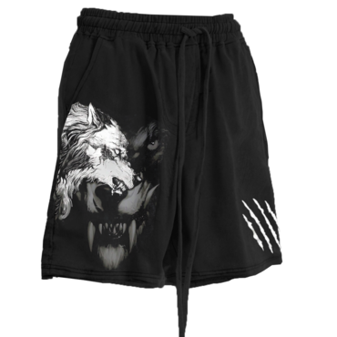 Men's Viking Wolf Print Chic Outdoor Vintage Shorts