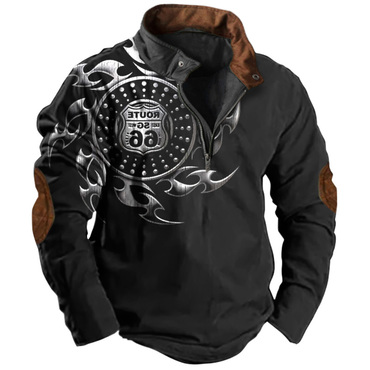 Men's Route 66 Quarter Chic Zip T-shirt