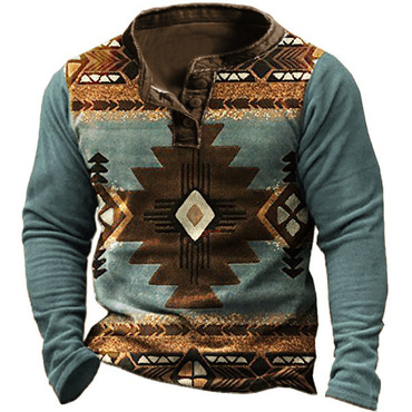 Aztec Men's Henley Chic Sweatshirt