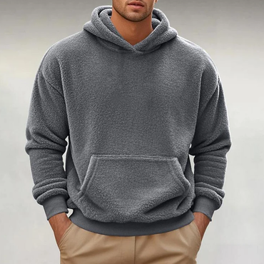 Men's Casual Double-sided Plush Chic Pocket Hoodie