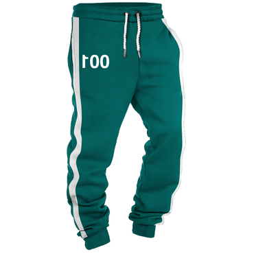 Men's Vintage Squid Game Chic 001 Print Sweatpants